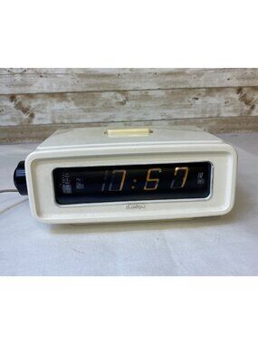 Sankyo 314SN Digital Clock Vtg Retro Alarm Clock Japan Working White Beige